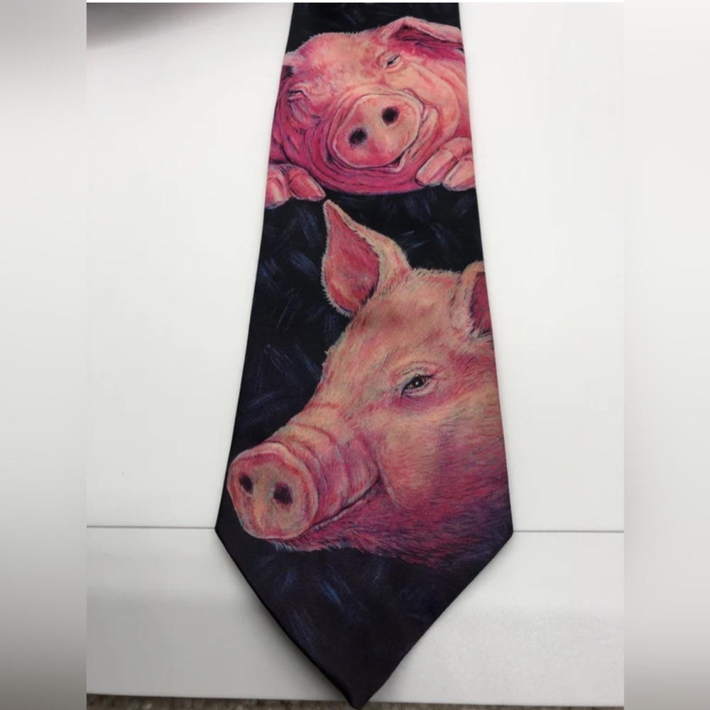Vintage RALPH MARLIN* "PIG" necktie.